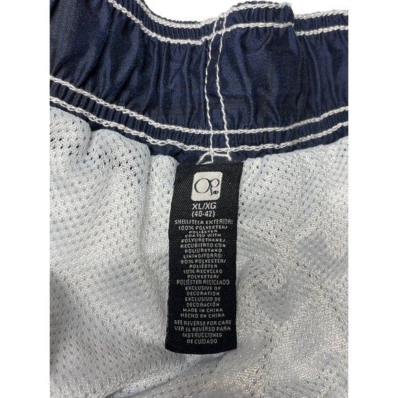 Op‎ Men's Blue Plaid Swim Trunks XL (40-42 W) Swim Shorts - Picture 4 of 15